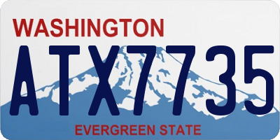 WA license plate ATX7735