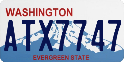 WA license plate ATX7747