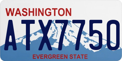 WA license plate ATX7750