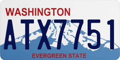 WA license plate ATX7751