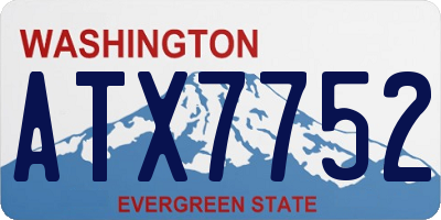 WA license plate ATX7752