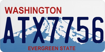 WA license plate ATX7756
