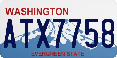 WA license plate ATX7758