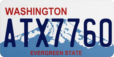 WA license plate ATX7760