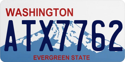 WA license plate ATX7762