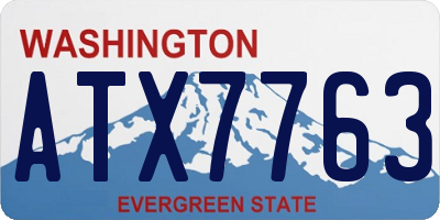 WA license plate ATX7763