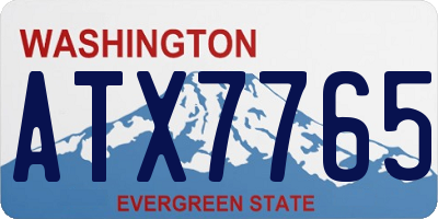 WA license plate ATX7765