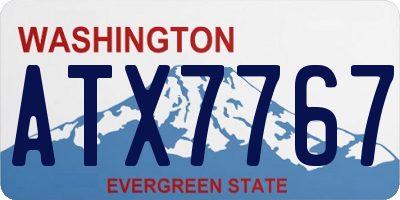WA license plate ATX7767