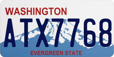WA license plate ATX7768