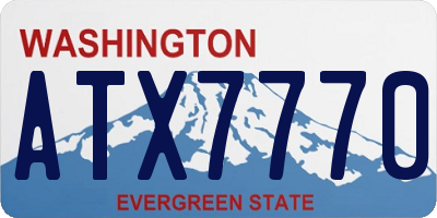 WA license plate ATX7770