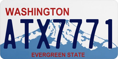 WA license plate ATX7771
