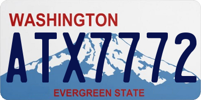 WA license plate ATX7772