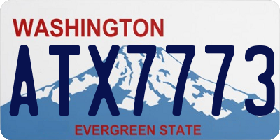 WA license plate ATX7773