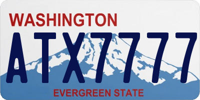 WA license plate ATX7777