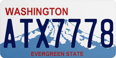 WA license plate ATX7778