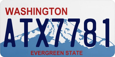 WA license plate ATX7781