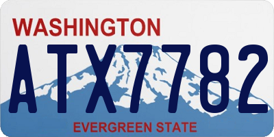 WA license plate ATX7782