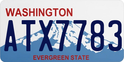 WA license plate ATX7783