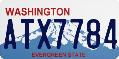 WA license plate ATX7784