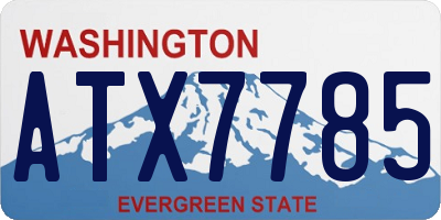 WA license plate ATX7785
