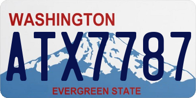 WA license plate ATX7787
