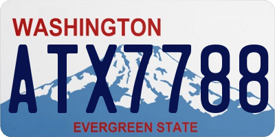 WA license plate ATX7788