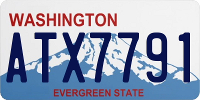 WA license plate ATX7791