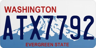 WA license plate ATX7792