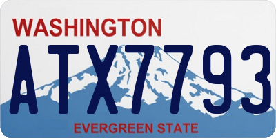 WA license plate ATX7793