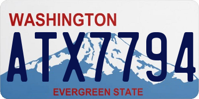 WA license plate ATX7794