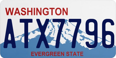 WA license plate ATX7796