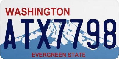 WA license plate ATX7798