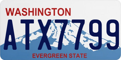 WA license plate ATX7799