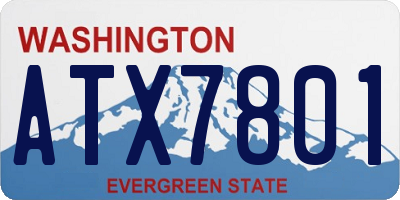 WA license plate ATX7801