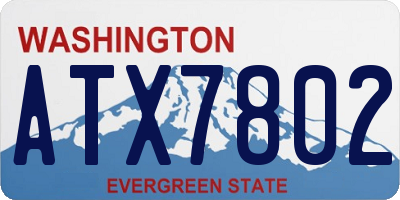 WA license plate ATX7802