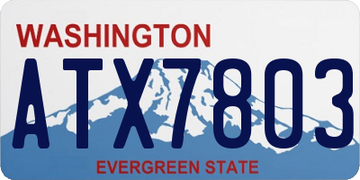 WA license plate ATX7803