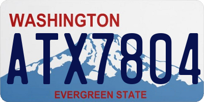 WA license plate ATX7804