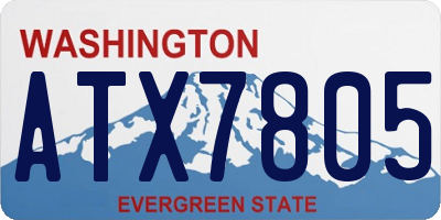 WA license plate ATX7805