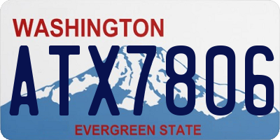 WA license plate ATX7806