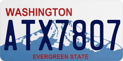 WA license plate ATX7807