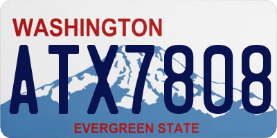 WA license plate ATX7808
