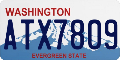 WA license plate ATX7809