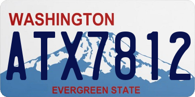 WA license plate ATX7812