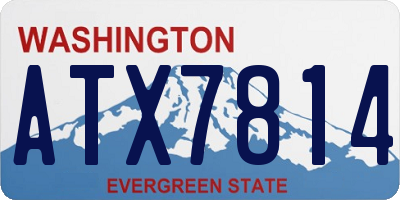 WA license plate ATX7814
