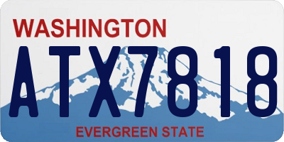 WA license plate ATX7818