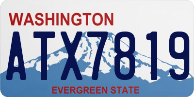 WA license plate ATX7819