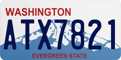 WA license plate ATX7821