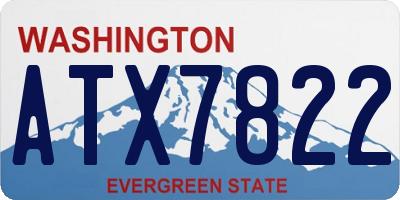 WA license plate ATX7822