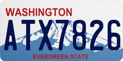 WA license plate ATX7826