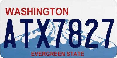WA license plate ATX7827